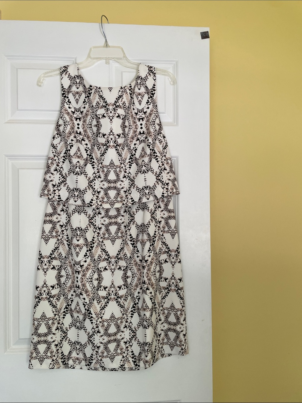 Banana Republic Black and White Geometric Midi Dress